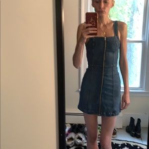 Reformation denim zip up dress